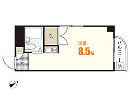 コンフォルトＫ 2階ワンルームの間取り