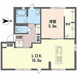 クレール池田 1階1LDKの間取り