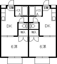 カナディアンおみかどＡ棟 2階1DKの間取り