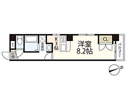クレール段原 ワンルームの間取図画像