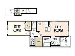 カーサ・エーデルワイス 2階1LDKの間取り