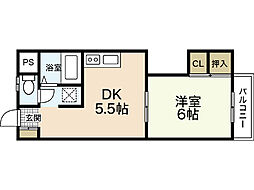 リオン・カスミ 1階1DKの間取り