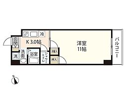 ヒロヨウビル 10階1Kの間取り