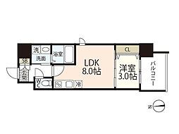 ARTISTA宝町 12階1LDKの間取り