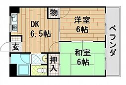 上野ビル 2DKの間取図画像