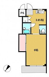 リザハウス西広島 2階1Kの間取り