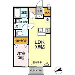 アネックス 2階1LDKの間取り