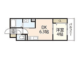 Ｋｏｔｉ井口明神 2階1DKの間取り