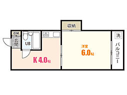 JSビル西原 1Kの間取図画像
