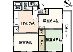 カーサ・デ・アキ 3DKの間取図画像