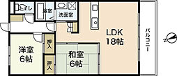 グレイス川井 2LDKの間取図画像