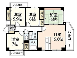 ラフォーレ古江 4LDKの間取図画像