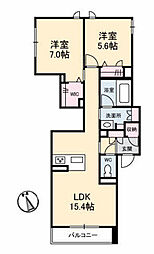 BEREO・N 2LDKの間取図画像