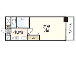 観音町ビル 1Kの間取図画像