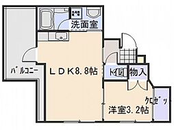 グランカーサ三篠 1LDKの間取図画像