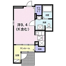 ラルーチェ ワンルームの間取図画像
