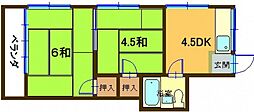 メゾンひばり 2DKの間取図画像
