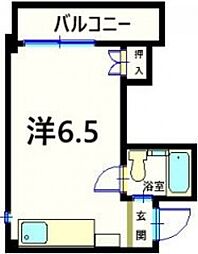 ハイムサンシルク ワンルームの間取図画像