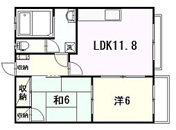 メゾン矢賀 2LDKの間取図画像