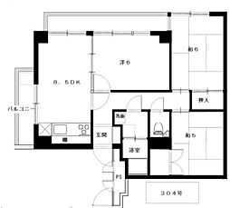 第一清水ビル 2SDKの間取図画像
