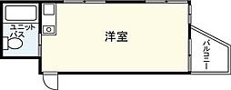 パラドール五日市中央 ワンルームの間取図画像