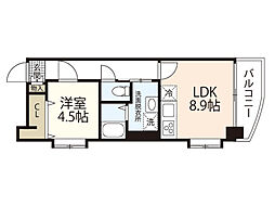 GoldCourt宝町 1LDKの間取図画像