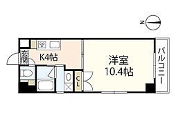 段原ヤマガタビル 1Kの間取図画像