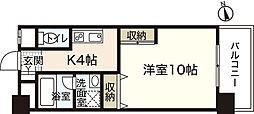 グロリアス十日市 1Kの間取図画像