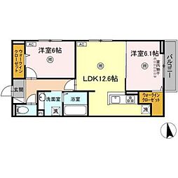 Contento 2LDKの間取図画像