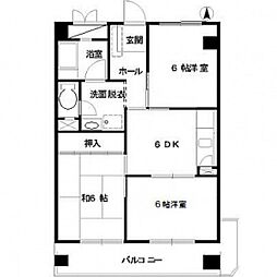 奥野マンション 3DKの間取図画像
