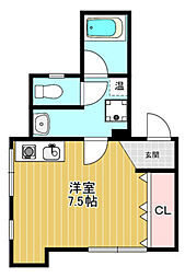 エスポワールT ワンルームの間取図画像