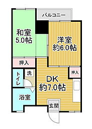 第1吉岡ビル 2DKの間取図画像