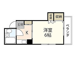 ひらた屋ハイツ 1Kの間取図画像