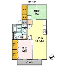 マイ・セジュールA 2LDKの間取図画像