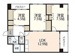 第3西十日市ビル 3LDKの間取図画像