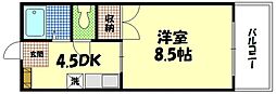 メゾン大通 1DKの間取図画像