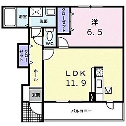 フェアリープロムナード 1LDKの間取図画像