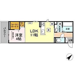 D-room南小路 1LDKの間取図画像