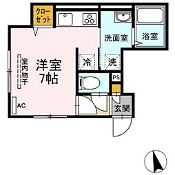 Piko広駅前 ワンルームの間取図画像