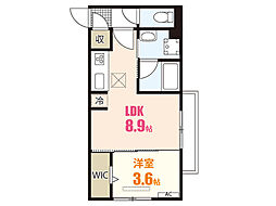 ガーデンアークC 1LDKの間取図画像