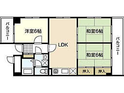 倉本ビル 3LDKの間取図画像