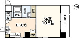 ビバーチェ平野町 1DKの間取図画像
