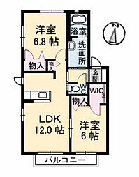 グランマスト府中本町B 2LDKの間取図画像