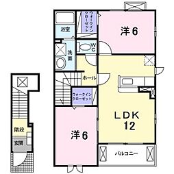 モデッサ・リーノB 2LDKの間取図画像