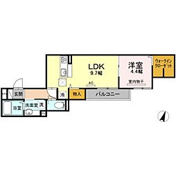 ティアレ 1LDKの間取図画像
