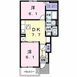 エトワール 2DKの間取図画像