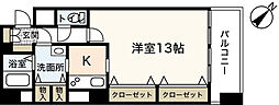 TOUKAKUIN 1Kの間取図画像