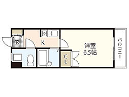 メゾン平原 1Kの間取図画像