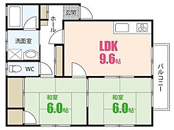 ウエストフィールド2 2LDKの間取図画像