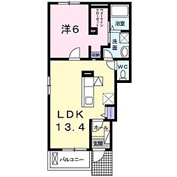 グリーンワールド3 1LDKの間取図画像